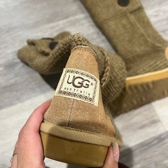 UGG Australia Chestnut Beige Knit Long Boots Size 6 - Picture 5 of 8